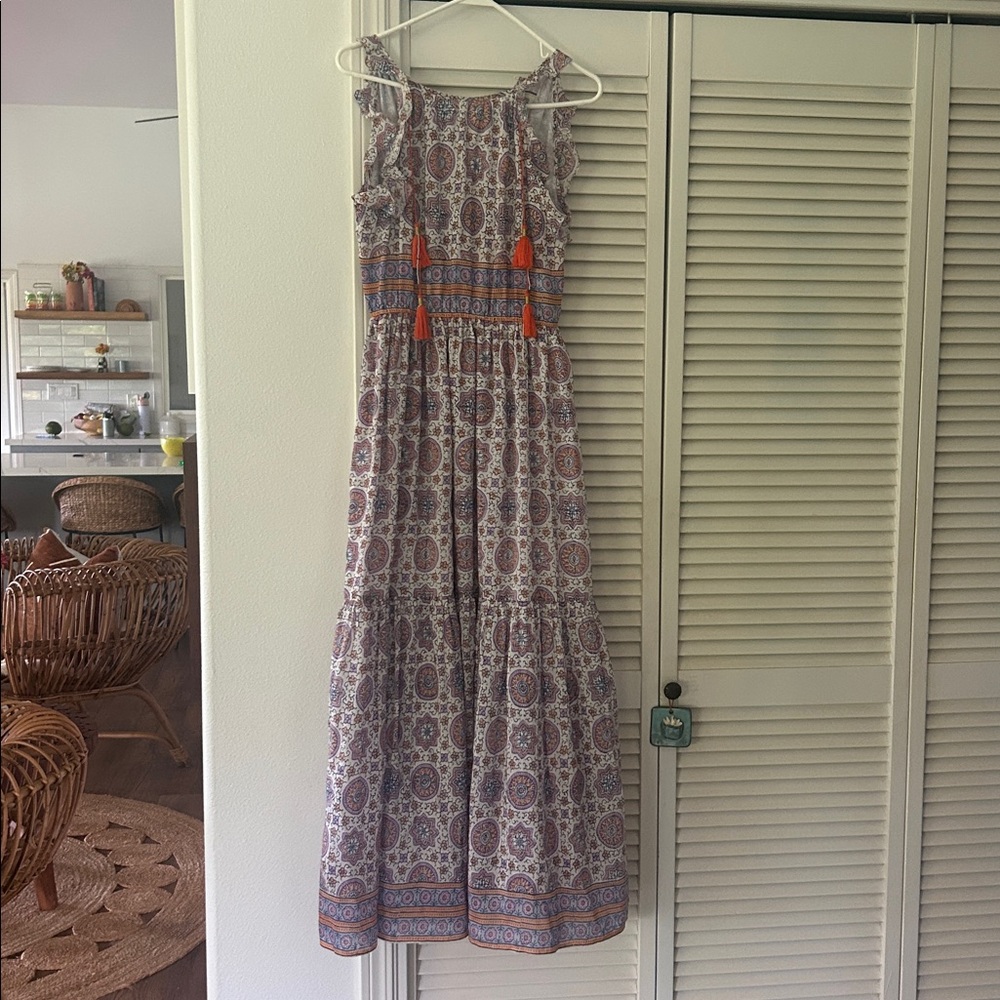 Bell by Alicia Bell Maxi Dress with Orange Tassel Accents